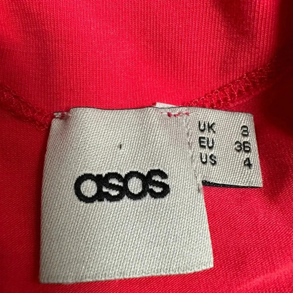 ASOS Women’s Jersey Body Hugging Dress Size 4‎ V-Neck Scalloped Edges - Picture 5 of 6